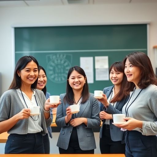 广州教室老师喝茶交流