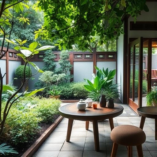 广州户外茶园的宁静场景
