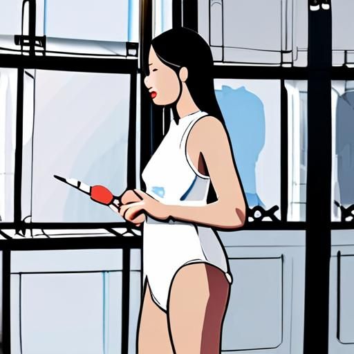 女孩在工作中的状态