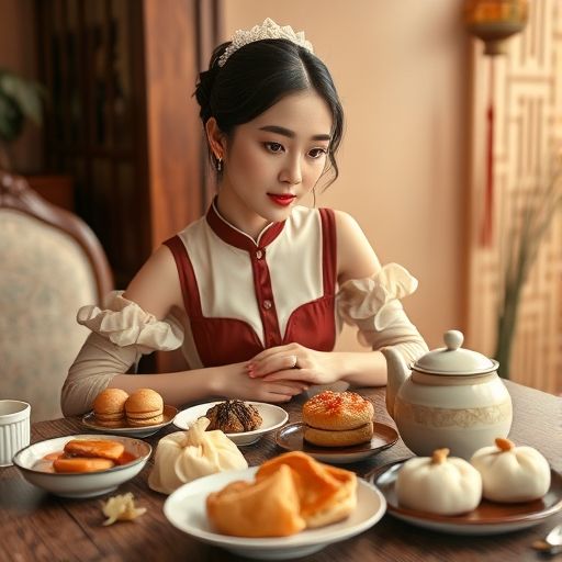 精致的茶点与茶壶组合