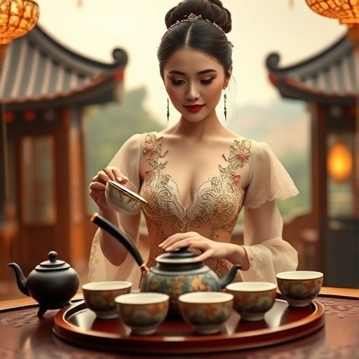 茶艺师冲泡茶叶