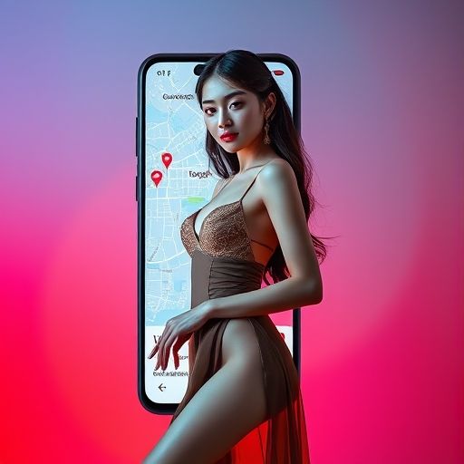 手机地图应用上显示了广州市区的地图，并标记了几个品茶工作室的位置点