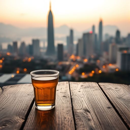 清茶与城市风景