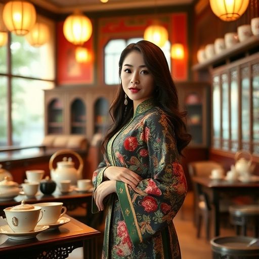 嫩茶与茶具展示