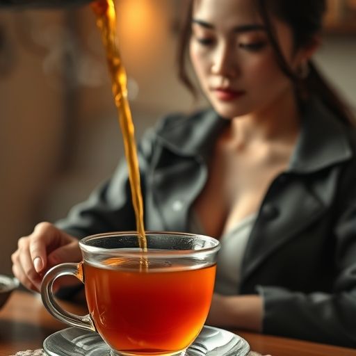 大红袍茶汤的色泽，透着诱人光泽