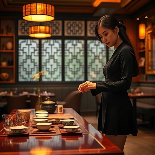 茶艺师表演泡茶