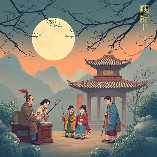 一间雅致的茶室，光线柔和，氛围宁静