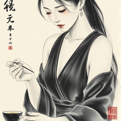 茶艺师优雅泡茶的瞬间