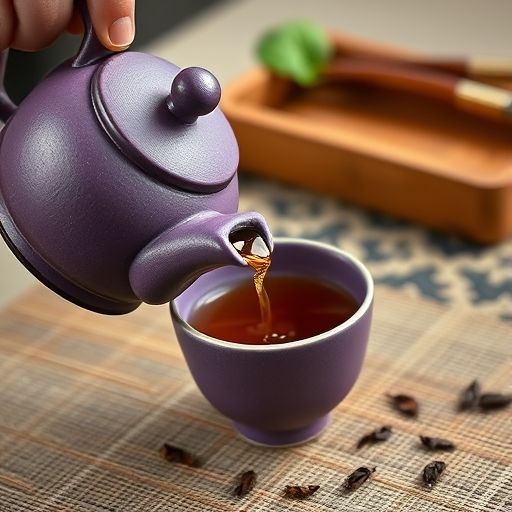 精致的紫砂壶泡茶场景