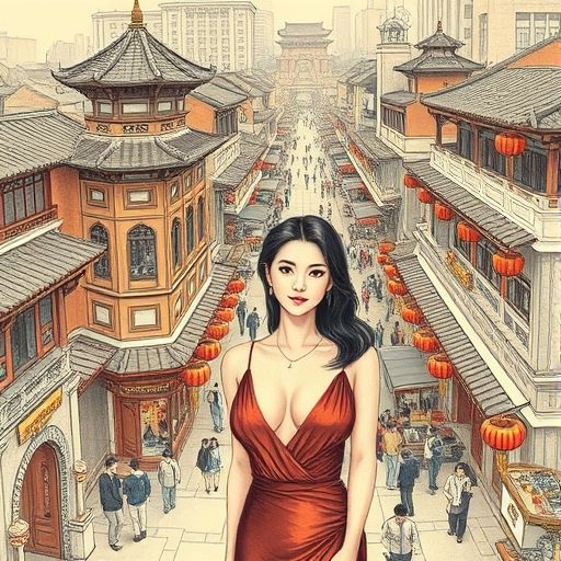广州茶肆街景图