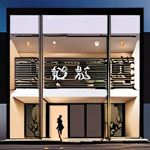 茶室外现代化的门头设计