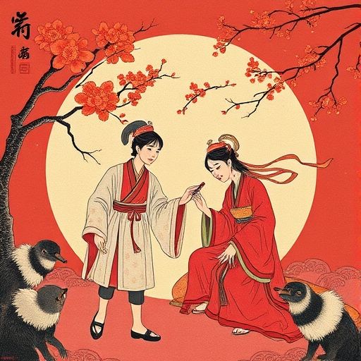 几位朋友围坐茶桌旁看着手机微信群聊界面