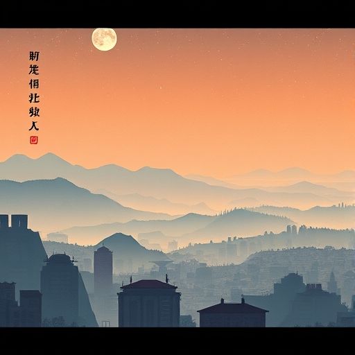 佛山夜市灯光闪烁人群熙攘