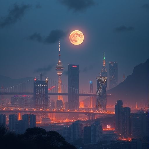 夜市的热闹场景