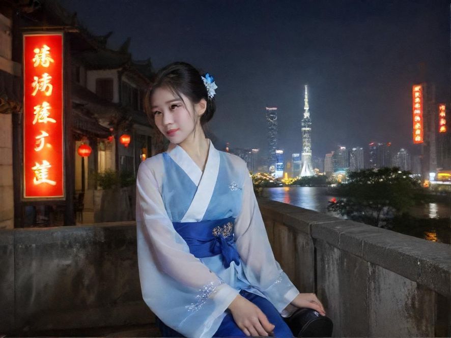 描述一个灯火辉煌的城市夜景
