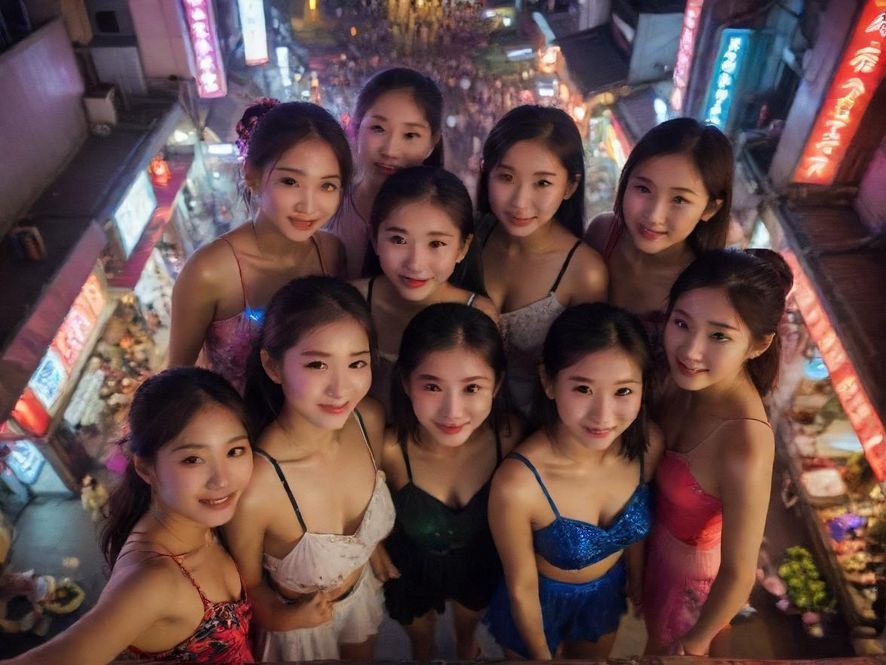 广州夜生活街头繁华景象