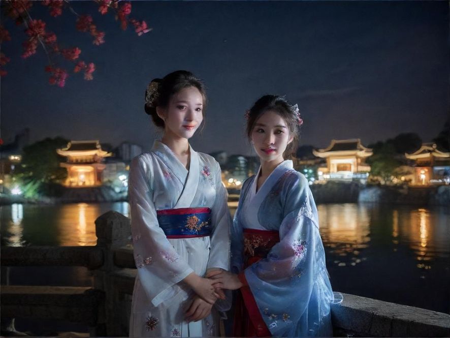 从高层公寓窗户望出去的深圳城市夜景，霓虹灯闪烁，展现都市的繁华。