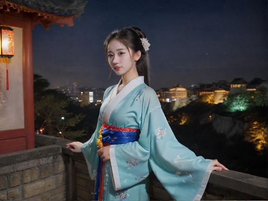 广州夜景下的城市风光