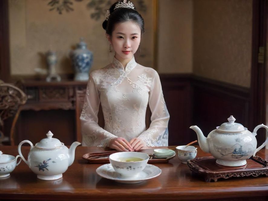 广州品茶外卖工作室茶具摆设