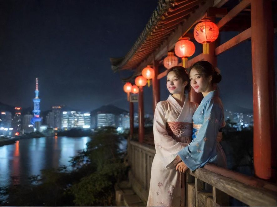 广深夜景俯视