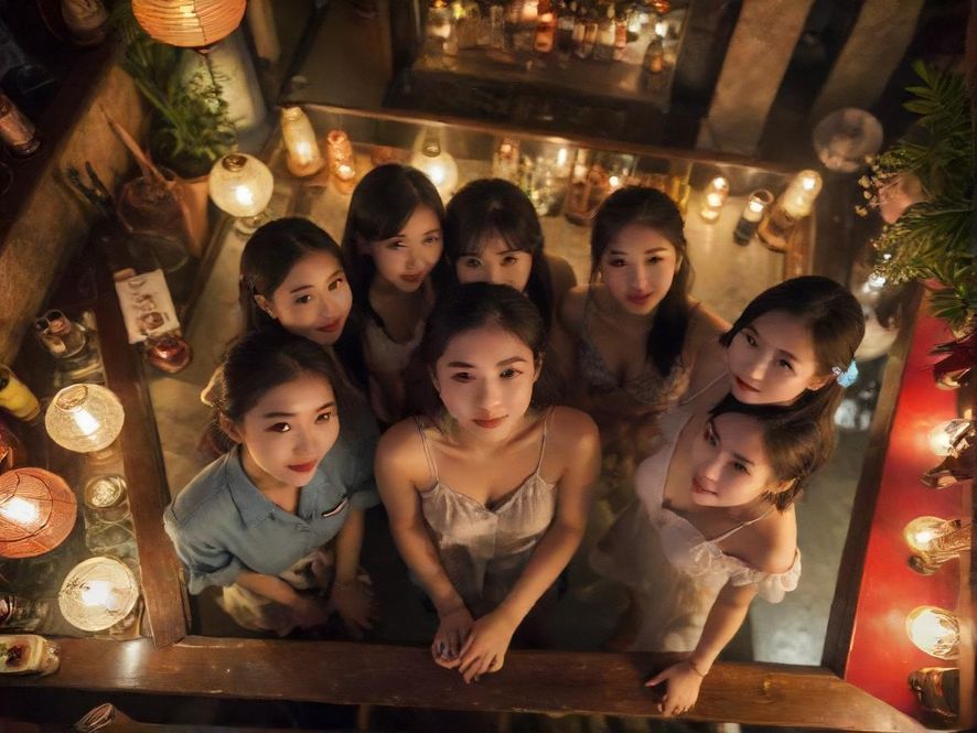 广州夜生活复古酒吧场景