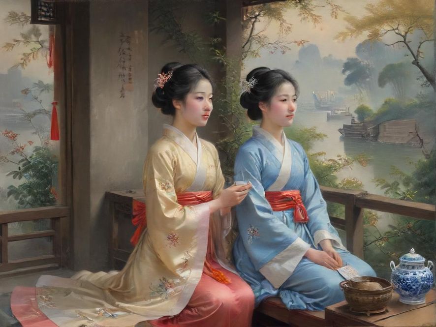 广州茶社内部复古风格展示