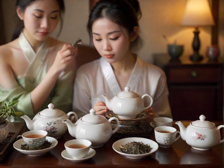 广州喝茶外卖茶具与茶叶展示