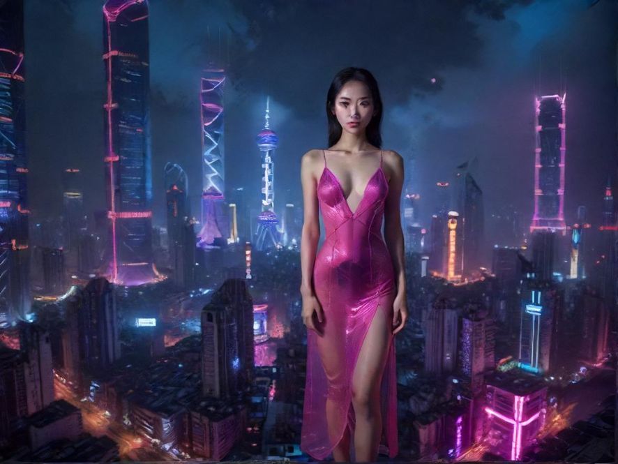 深圳夜景霓虹灯