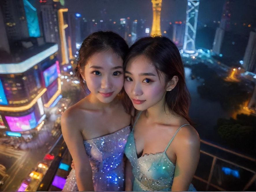广州夜生活酒吧街场景