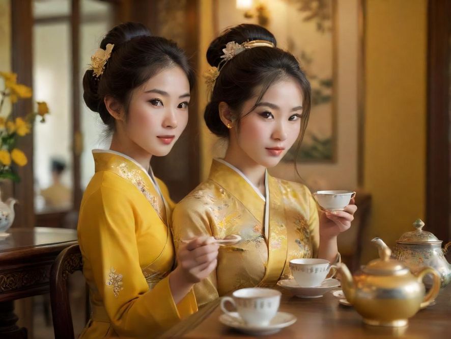 qm社区一品香茶艺表演场景