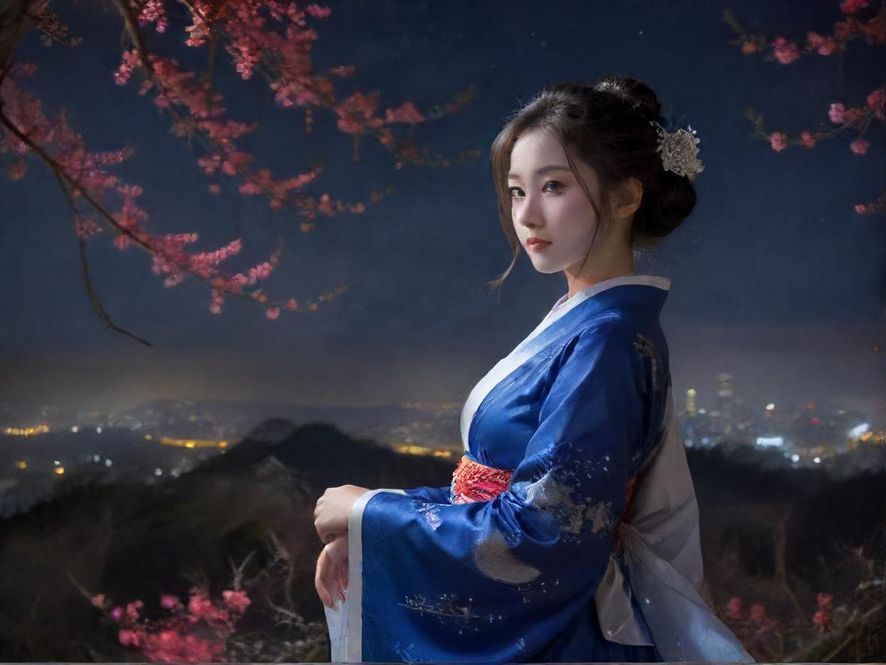 深圳罗湖璀璨的夜景，高楼林立，灯光闪烁