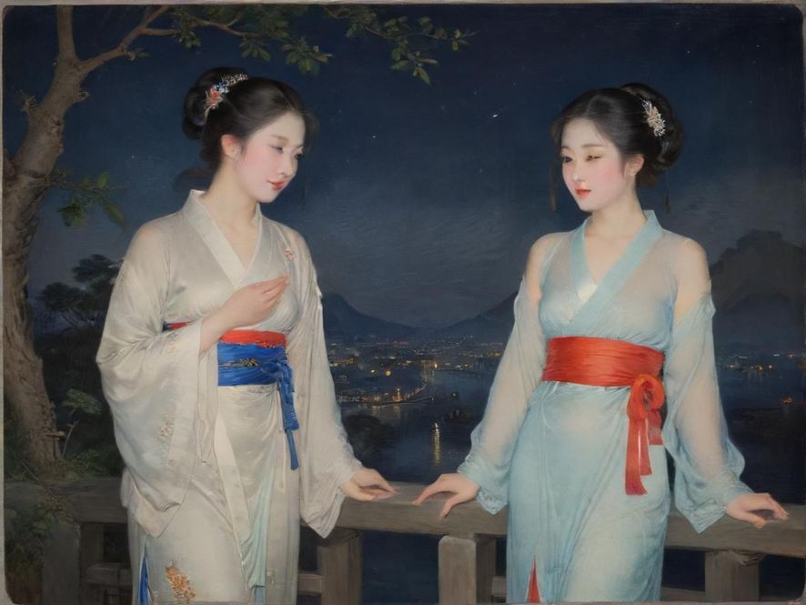 广州夜景下的手机屏幕微光