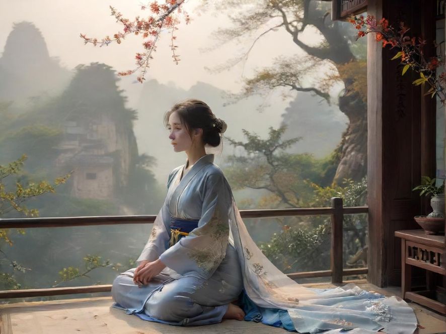 一位气质优雅的成熟女性在温馨茶室中放松阅读