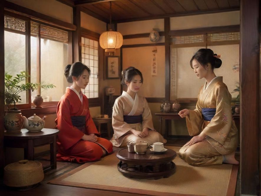 茶艺师优雅表演的场景