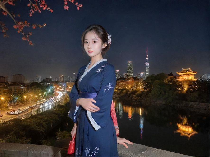 广州繁华夜色下的休闲娱乐场景
