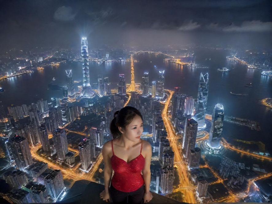 从高处俯瞰深圳南山区的璀璨夜景，万家灯火勾勒出都市的繁华轮廓。