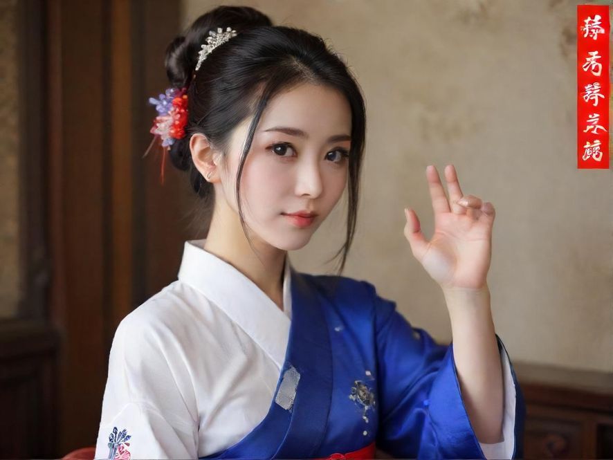 一位优雅的女性，面带温柔的微笑，在奢华私密的会所中，营造出放松舒适的氛围。