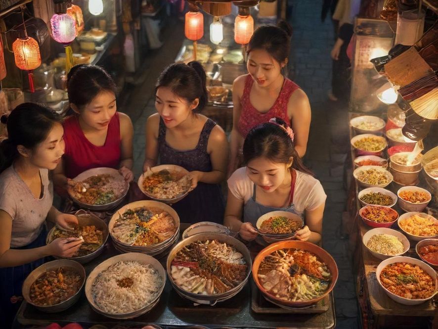 广州街头地道小吃特写，散发着诱人香气