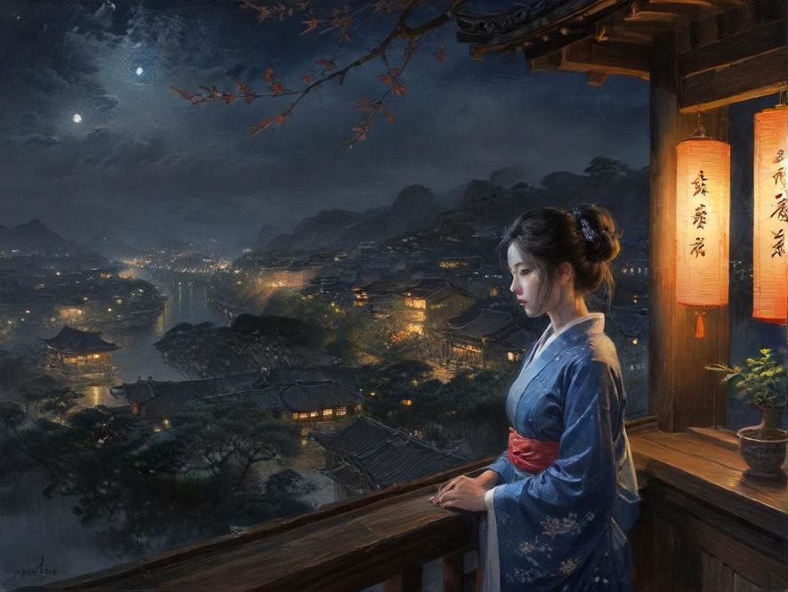 都市夜晚成熟女性形象